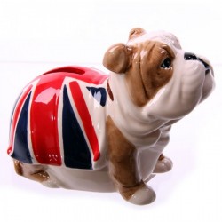 Salvadanaio Bulldog Inglese con bandiera
