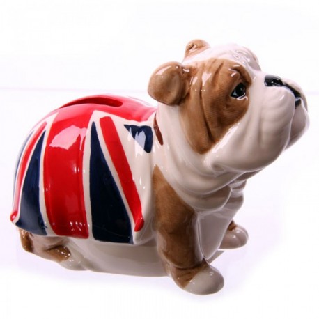 Salvadanaio Bulldog Inglese con bandiera