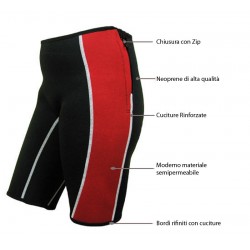 Pantaloncini neoprene nero/rosso - slimming shorts red/black