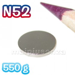 Disco 8x1 mm N52 (più potente) - 20 pezzi