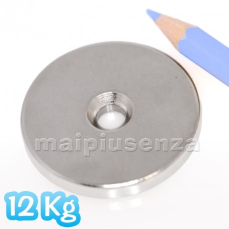 Anello con FORO svasato 40x4 mm forza 12 Kg - Magnete al neodimio - calamita  - Idee Regalo Maipiusenza