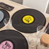 Tovaglietta da tavola in polipropilene, "Disco LP vinile", D. ca. 39 cm 4 colori assortiti